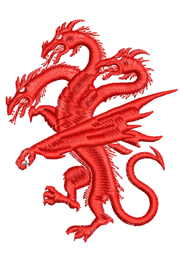 Design for machine embroidery Dragon